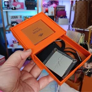 New Hermes Symbol 2000 couple friendship leather platinum necklaces in box